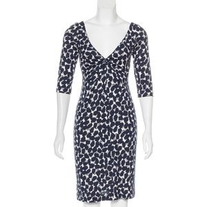 Diane Von Furstenberg Navy and White Mini Dress